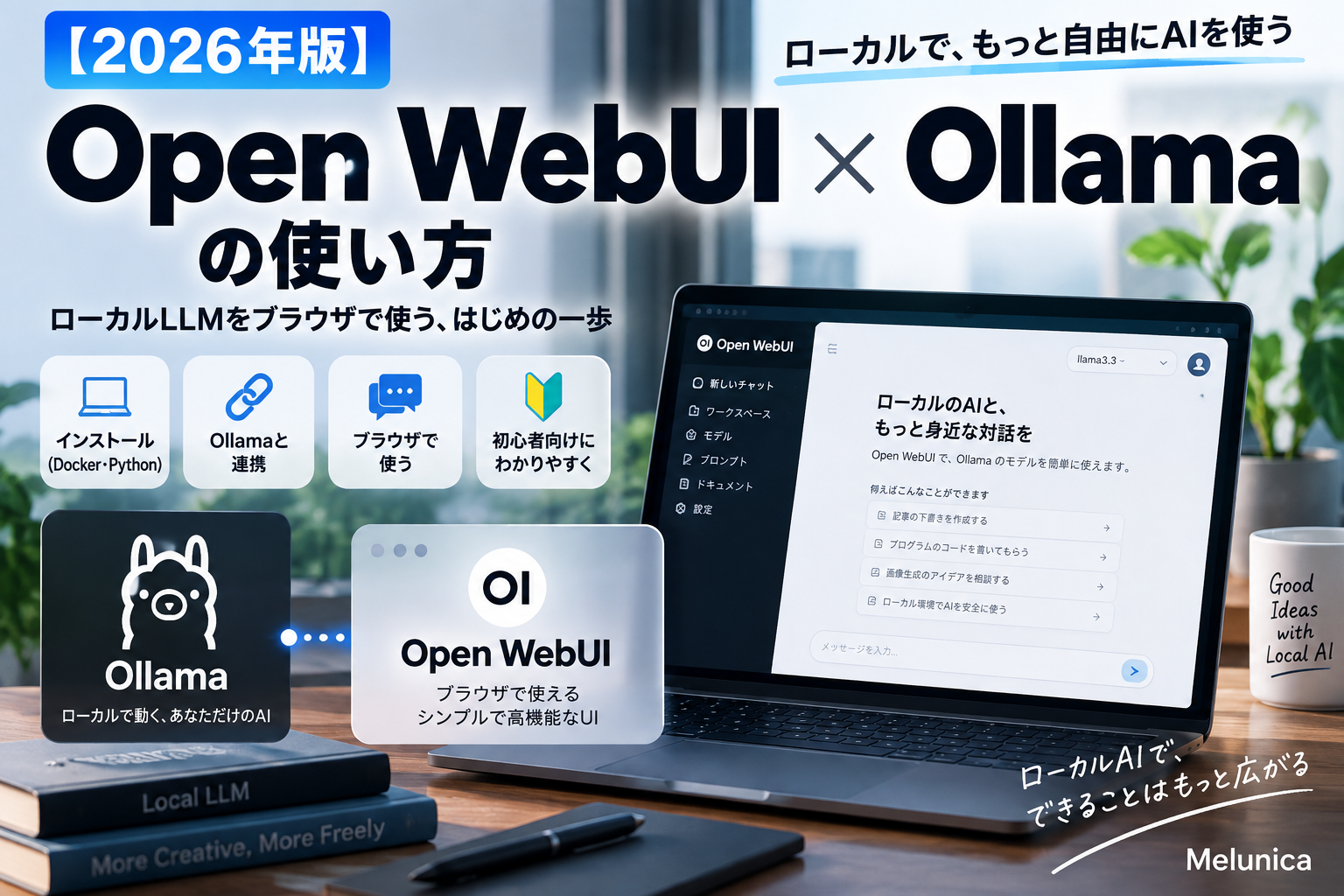 Open WebUIとOllamaを連携してローカルLLMをブラウザで使う方法